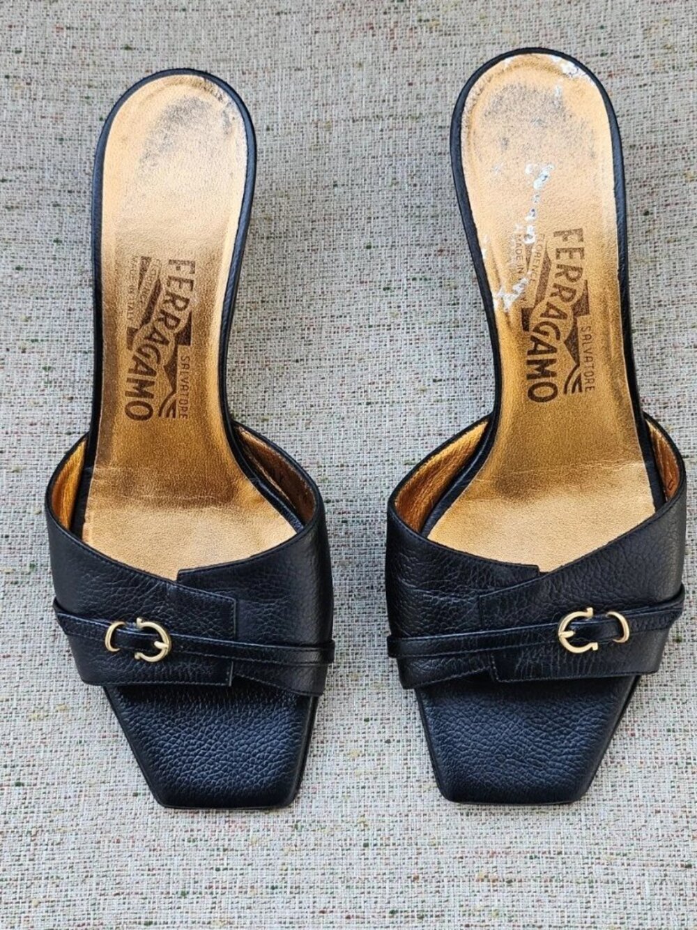 Vintage Salvatore Ferragamo Women Sandal Leather Upper Shoe Size 6.5 Made Italy - Picture 3 of 12